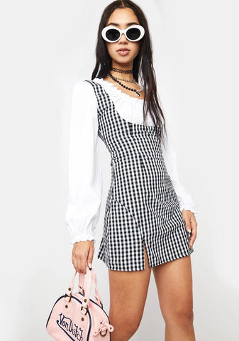 Charcoal Pique Your Interest Mini Dress