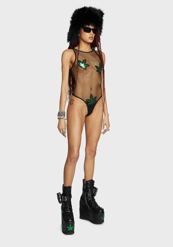 Let's Get Lit Fishnet Bodysuit