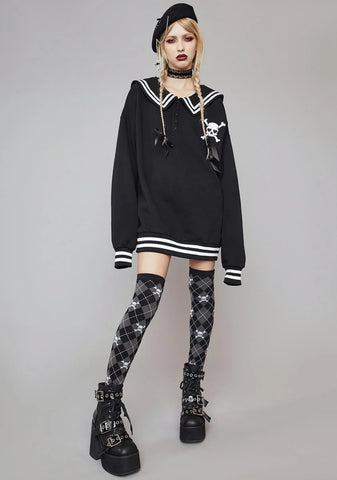 School Spirit Oversized Crewneck Sweatshirt