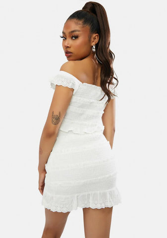 Personal Angel Eyelet Mini Skirt