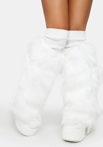 White Basic Leg Warmers