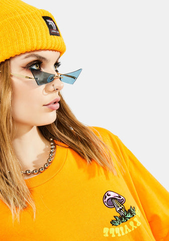 Azure Don't Mean A Thang Slim Cat Eye Sunglasses