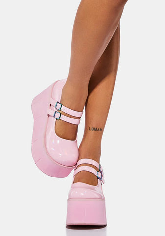 Baby Pink Dollhaus Platform Mary Janes