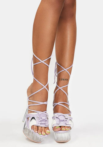 Lilac Sneaker Platform Heels