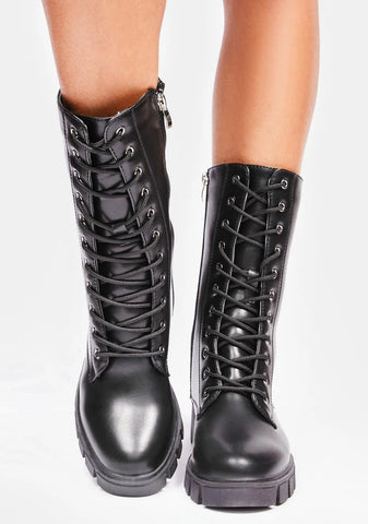 Noir The New Heir Combat Boots