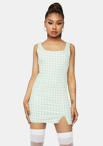 Mint Park Sunshine Gingham Mini Dress