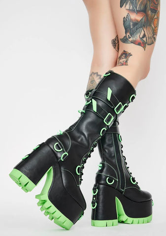 Atomic Wasteland Knee High Boots