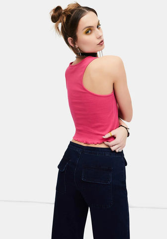 Cutesy Thrills Rib Henley Tank