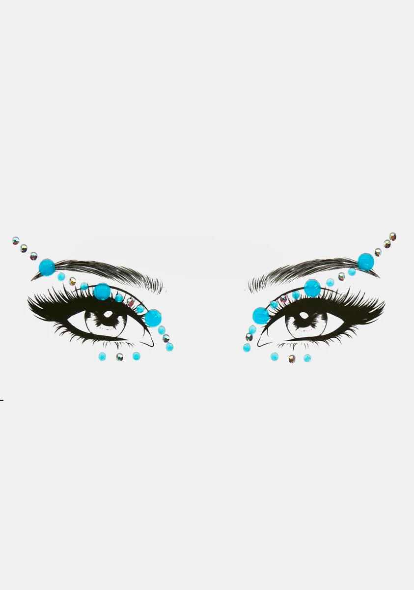 Aqua Goddess Rhinestone Eye Jewels