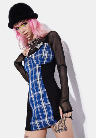 Idol Generation Plaid Corset Dress