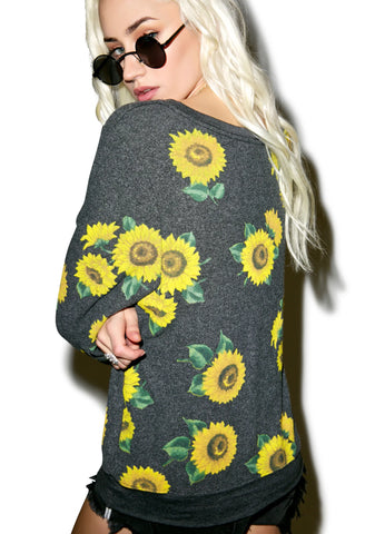 Contempo Sunflower Baggy Beach Jumper