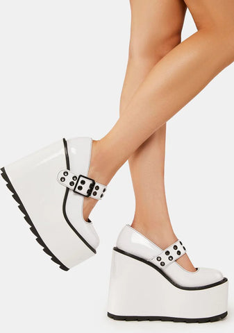 White Dune Platform Mary Janes