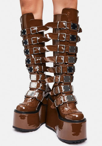 Brown Patent Trinity Boots