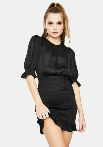 Silky Ruched Mini Dress