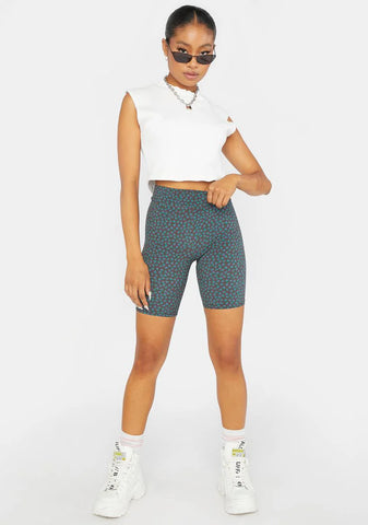 Royal Bloom Bike Shorts