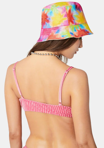 Pink Charisma Velvet Bikini Top