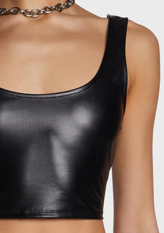 Back To Life Vegan Leather Tank Top