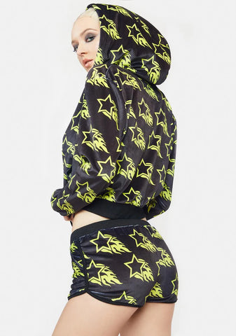 Total Hotshot Velour Mini Shorts