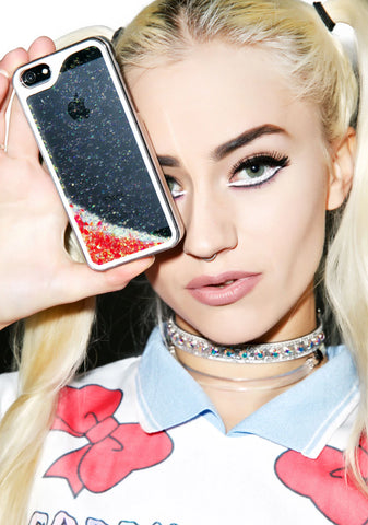 Falling Hearts Glitterfalls iPhone Case