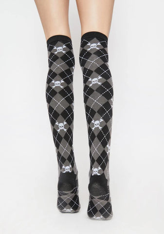 Uncharm School Argyle Thigh Highs