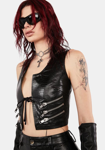 Hex Vegan Leather Top