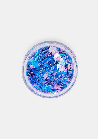 Mariah Blue Purple Butterfly Chunky Glitter