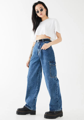 Baggy Pocket Mom Jeans
