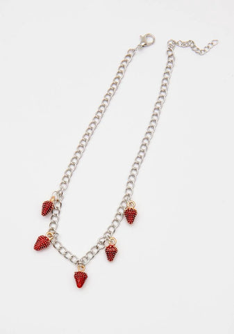 Juicy Bites Strawberry Chain Necklace