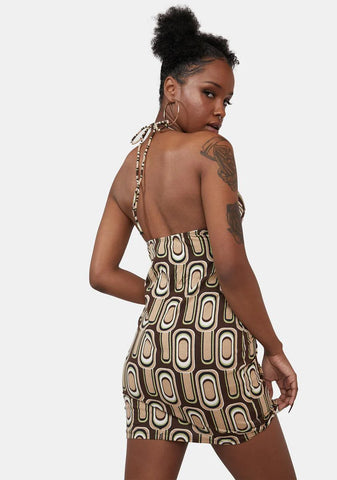 Retro Spot Brown Anja Mini Dress
