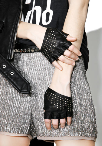 Studded Half Gloves