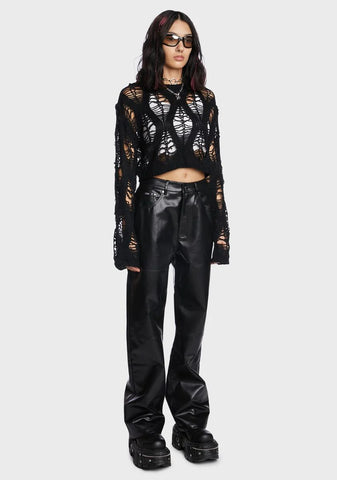 Faux Leather Rider Pants