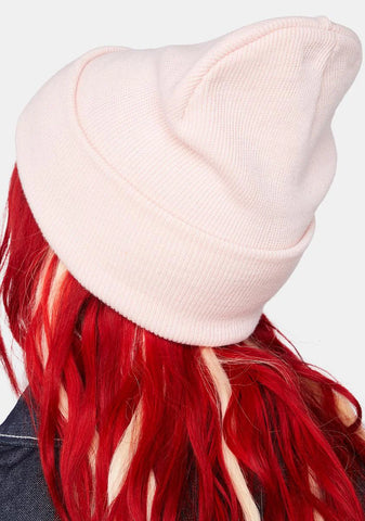 Lotus Pink Cuffed Knit Beanie