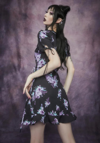 Thorns And Thistles Wraparound Mini Dress