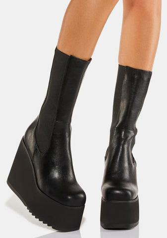 Shy Love Wedge Platform Boots