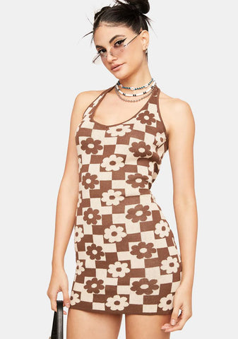 Morning To Night Checkered Mini Dress