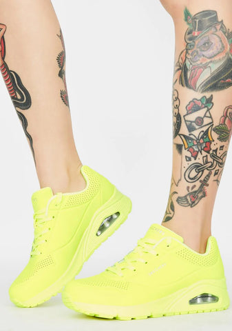 Yellow Neon Nights Uno Sneakers