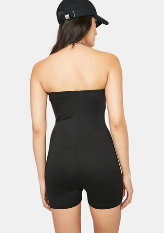 Dark Call Me Crazy Distressed Romper