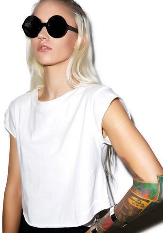 Back To Ba-sikks Crop Tee - White