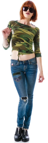 Skinny Army Patch Jeans