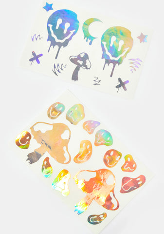 Face Melt Holographic Body Stickers Set