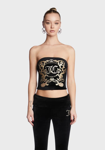 Monogram Velour Tube Top