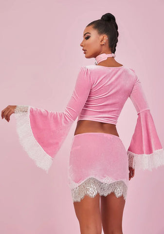 Sweet Majestic Takeover Velvet Crop Top