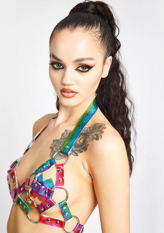 Rainbow Harness Bra Top