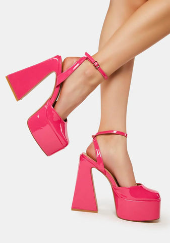Pink Adley Platform Block Heels