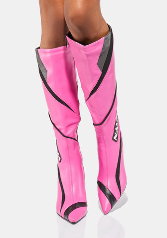 Pink Dick Heel Motocross Boots