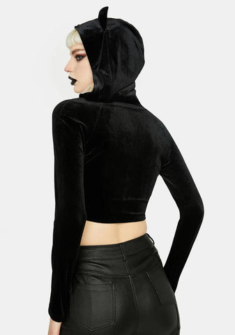 Cat Night Zip Hooded Top