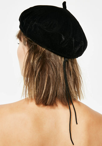 Midnight Lipstick Lullaby Velvet Beret