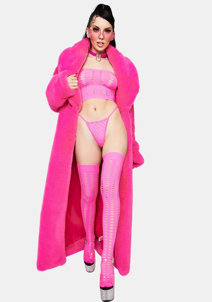 Baddie in Bandeau Top G-String Matching Stockings