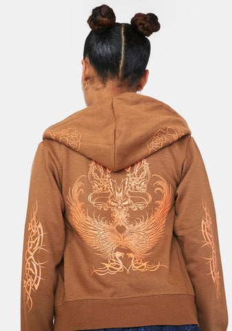 Tribal Hotfix Zip Up Hoodie