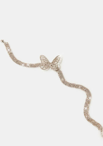 Bring Butterflies Back Rhinestone Choker